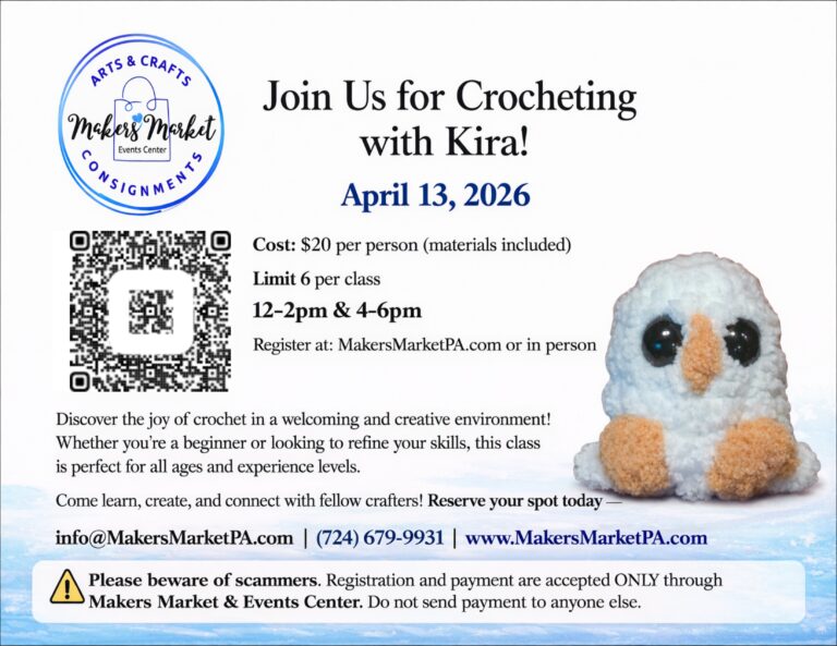 JOIN US FOR CROCHETING WITH KIRA!